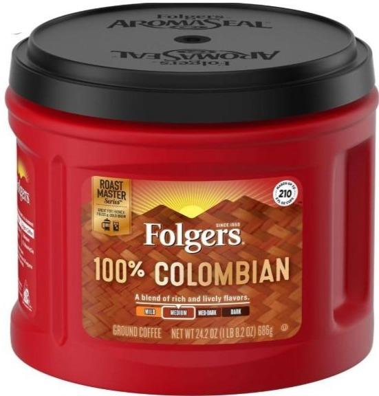 Folgers Medium 100% Colombian Ground Coffee 24.2 oz