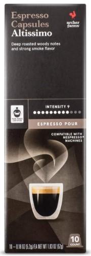 Archer Farms Espresso Pour Altissimo Dark Roast Espresso Capsules 10ct