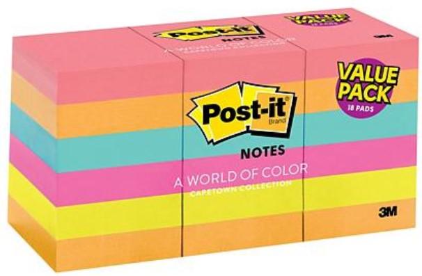 Post-it Notes Original Pads, Jaipur Color Collection