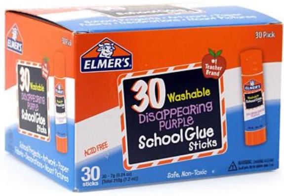 Elmer's Washable and Disappearing Glue Sticks - Purple