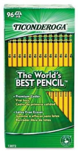 Ticonderoga Woodcase Pencil, HB #2, Yellow Barrel