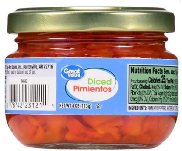 Great Value Diced Pimientos