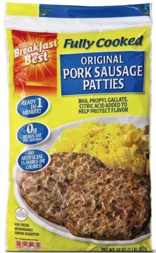 Breakfast Best Fully Cooked Original Pork Sausage Patties