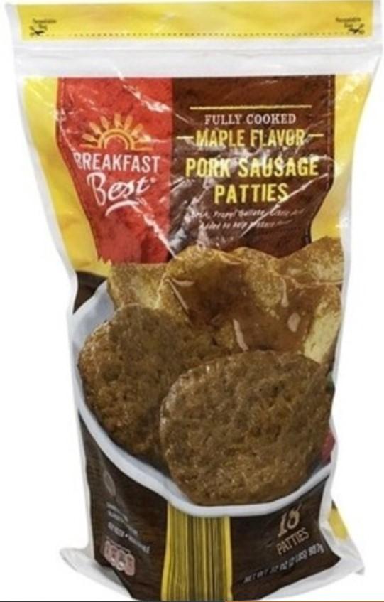 Breakfast Best Fully Cooked Maple Flavor Pork Sausage Patties