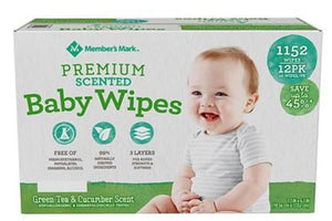 Member’s Mark Premium Scented Green Tea & Cucumber Baby Wipes