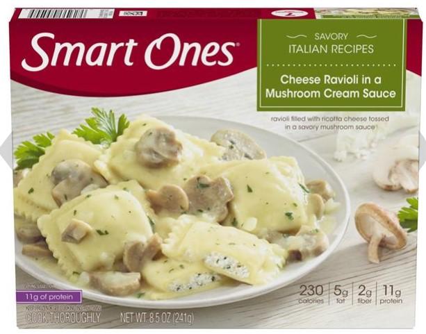 Smart Ones Cheese Ravioli in a Mushroom Cream Sauce Meal