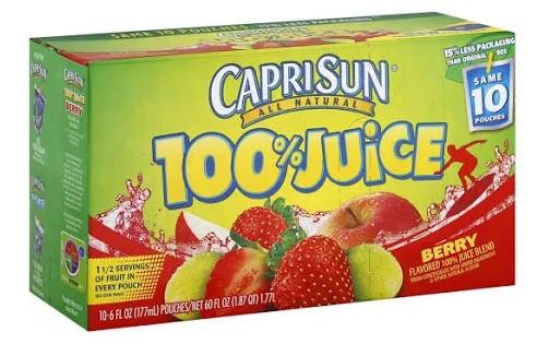 Capri Sun 100% Berry Juice Drink Pouches 6 fl oz x 10