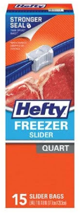 Hefty Freezer Slider Quart Bags