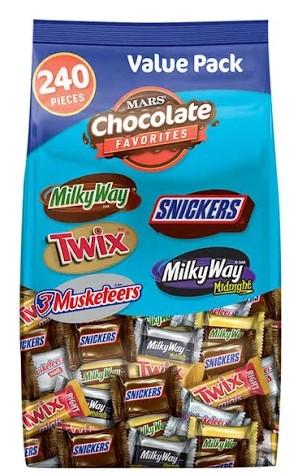 Mars Chocolate Mini Size Candy Variety Mix, Snickers, Milky Way, Twix