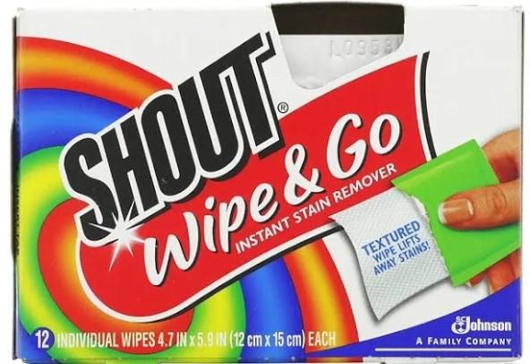 Shout Wipe & Go Instant Stain Remover Individual Wipes