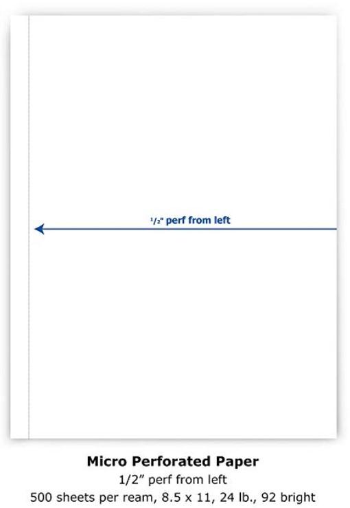 Printworks Professional Perforated Sheets, 24 lb. Premium Bond Copy Paper