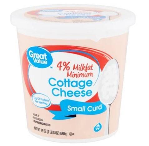 Great Value 4% Milkfat Minimum Large Curd Cottage Cheese