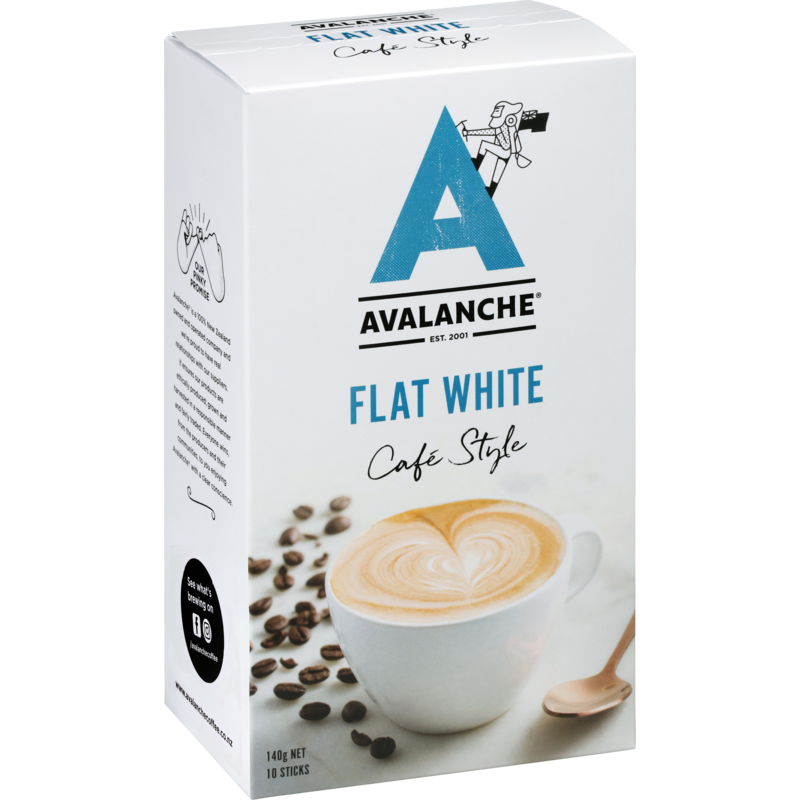 Avalanche Cafe Style Sachets Flat White 10pk 140g