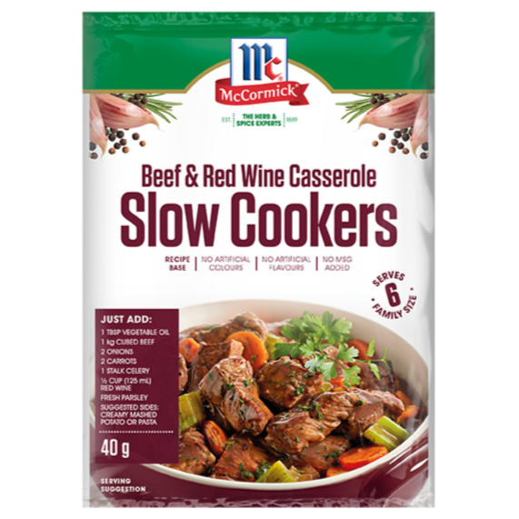 McCormick Slow Cook Beef & Redwine Casserole Recipe Base 40g