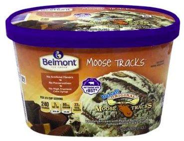 Belmont Moose Tracks Vanilla Ice Cream with Peanut Butter Cups 1.5Qt