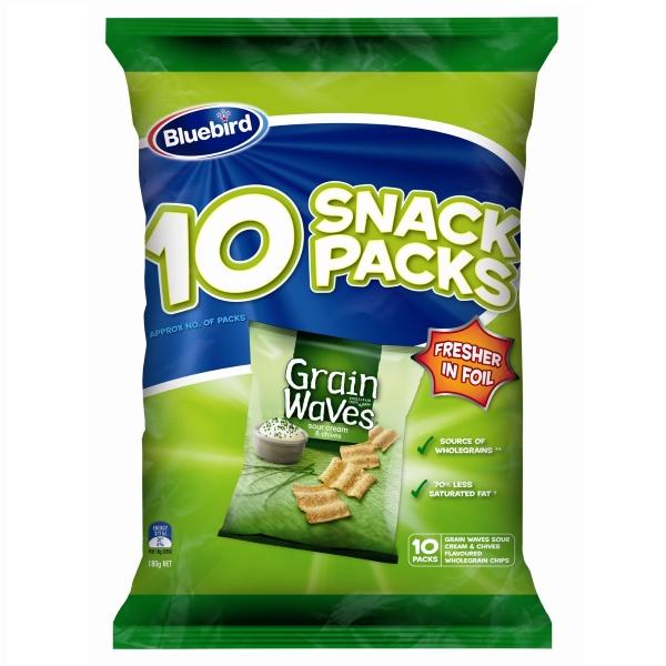 Bluebird Grainwave Sour Cream & Chive Snack Pack 180g 10pk