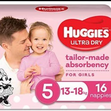 Huggies Ultra Dry Walker Girl Size 5 Nappies 16pk