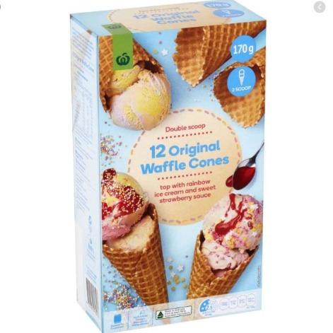 CD Cones Waffle Plain 12pk