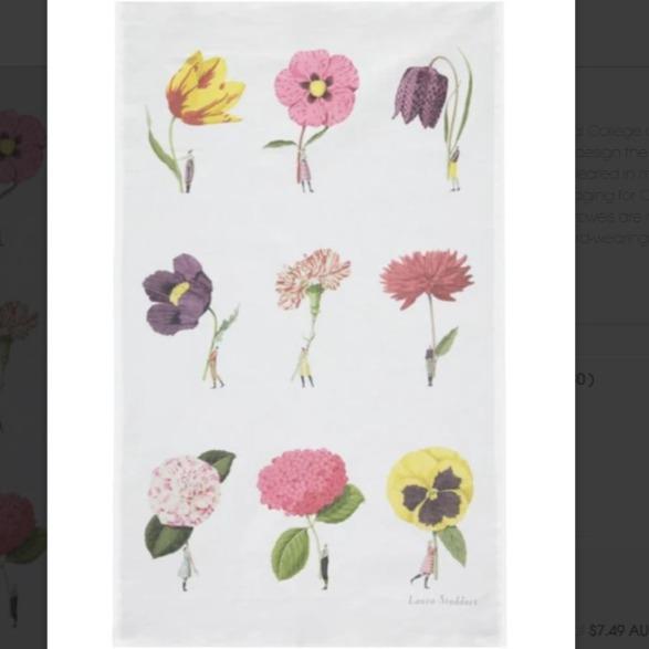 Laura Stoddart In Bloom Tea Towel - 9 Flowers