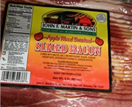 John F. Martin Apple Wood Smoked Bacon 5 LB