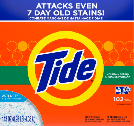 Tide Mountain Spring Laundry Detergent with Acti-Lift Crystals 102 Loads