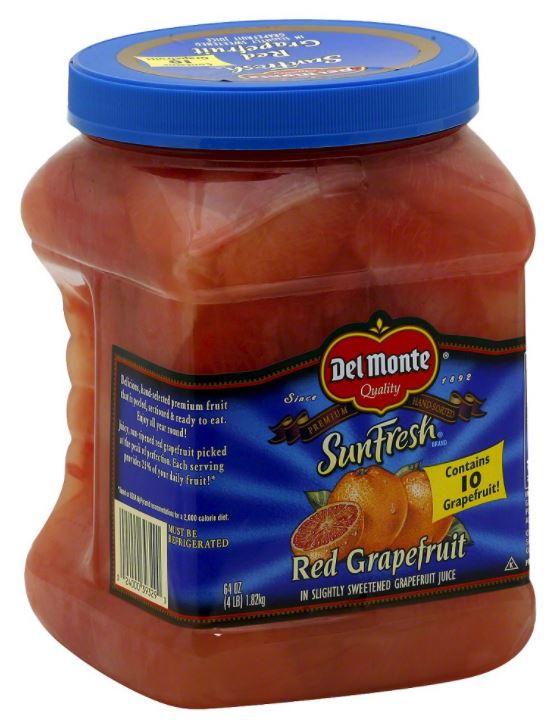 DelMonte Red Grapefruit In Extra Light Syrup 64oz