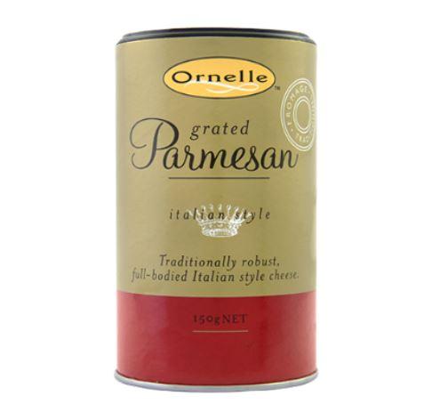 Ornelle Grated Parmesan Topping Canister 150g