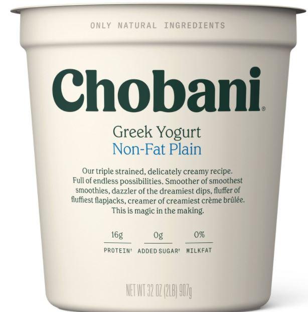 Chobani Non-Fat Plain Greek Yogurt 32oz