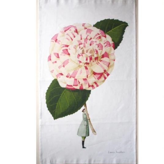 Laura Stoddart In Bloom Tea Towel - Camellia