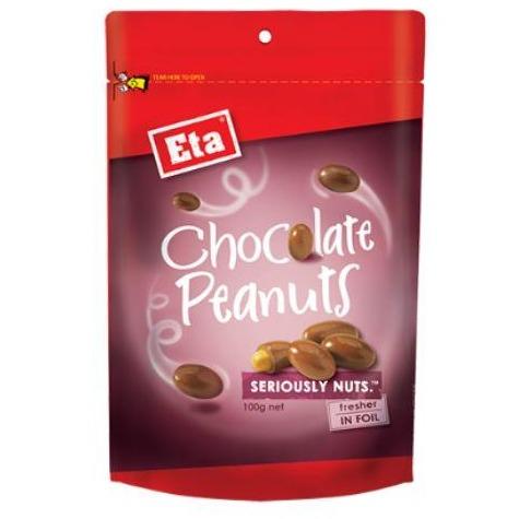 Eta Chocolate Peanuts Pouch 100g