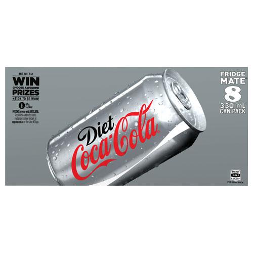 Coke Soft Drink Cans Diet - 8pk 330ml