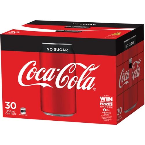 Coke No Sugar Cans 330ml/30pk