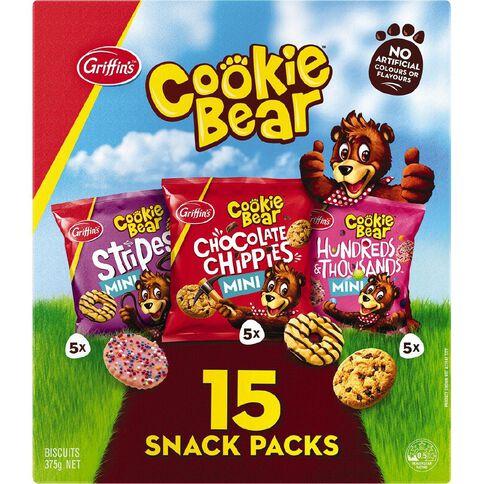 Griffins Cookie Bear Biscuits Snack Packs 15pk 375g