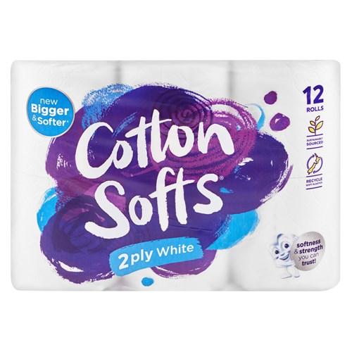 Cotton Softs Toilet Paper 12pk Softly White