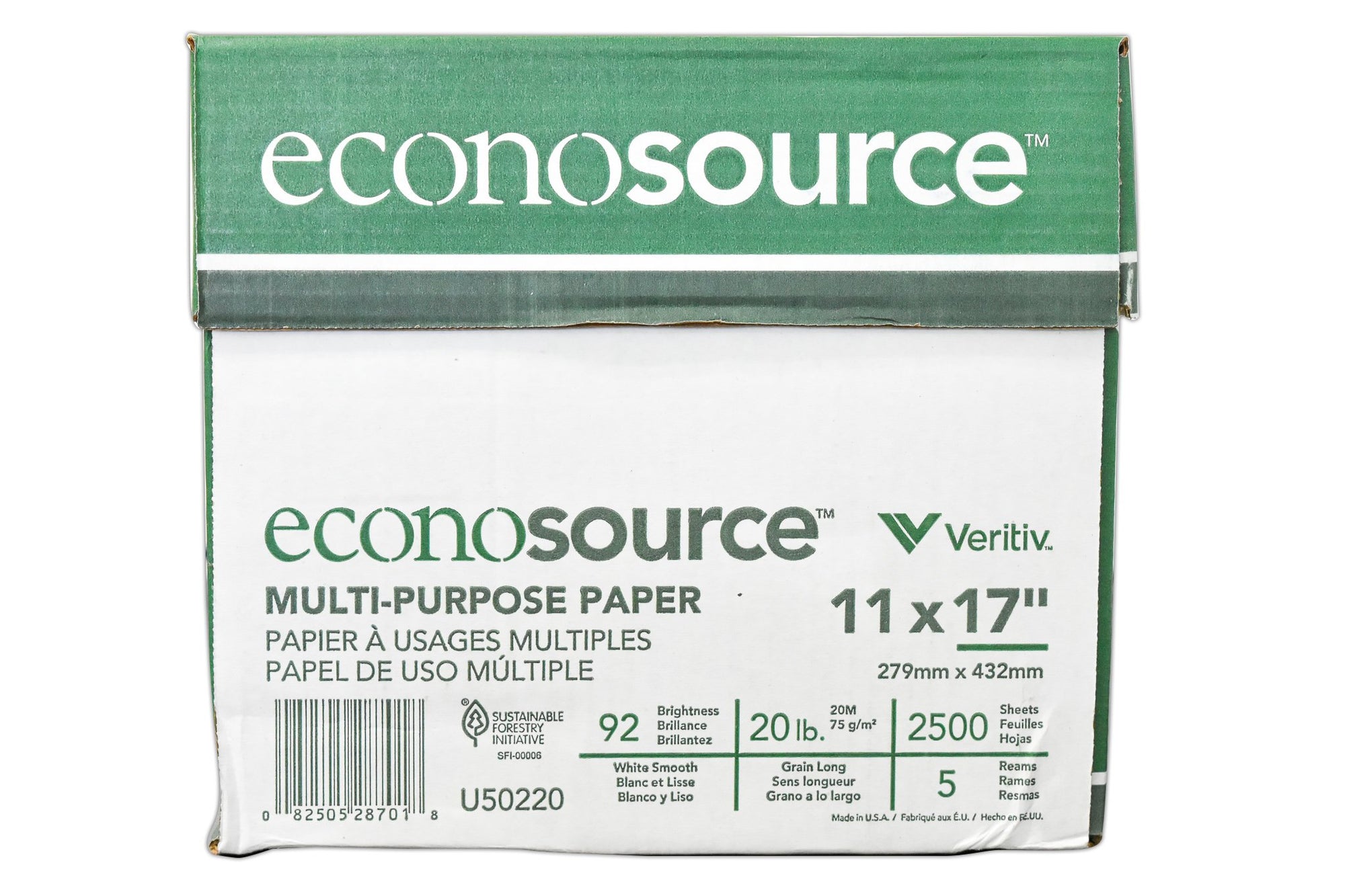 Econosource Veritiv Multi-Purpose 20 lb, 92 Brightness, Copy Paper