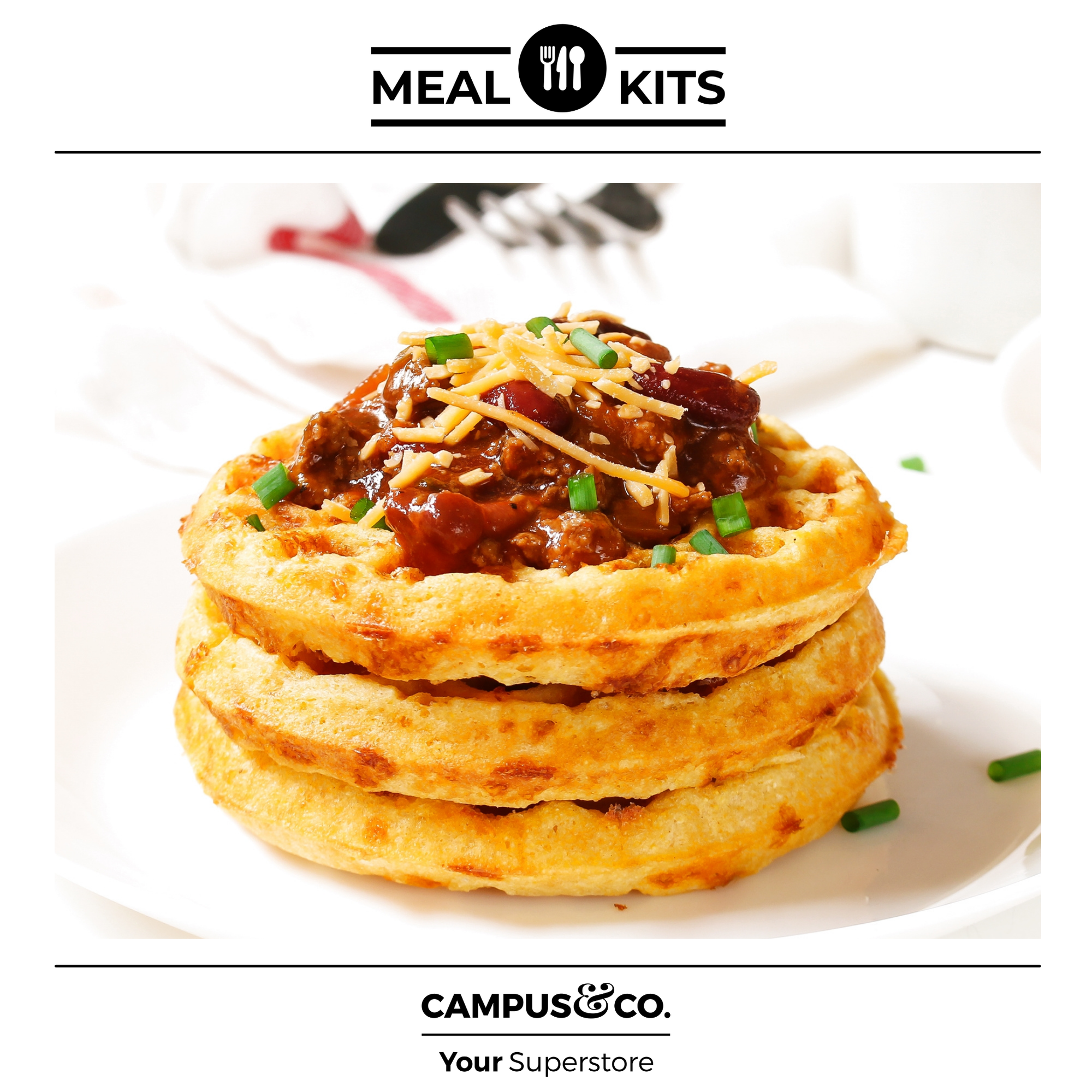 Chili & Cornbread Waffles Meal Kit - 6-8 Servings