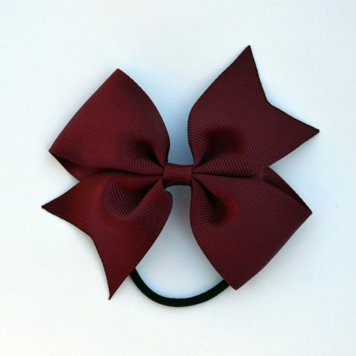 Pinwheel Bow on Elastic - Burgundy