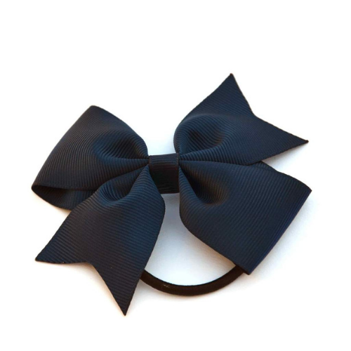 Pinwheel Bow on Elastic - Navy