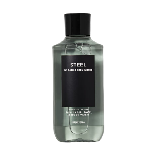 Bath & Body Works STEEL Men's Collection 3-in-1 Hair Face & Body Wash 10floz