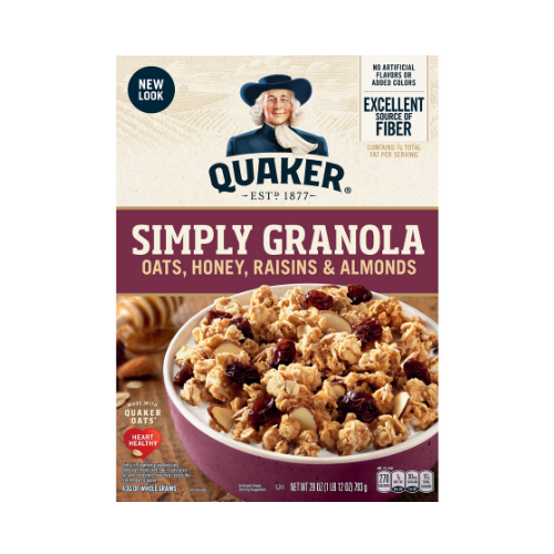 Quaker Simply Granola Oats, Honey, Raisins & Almonds 28oz