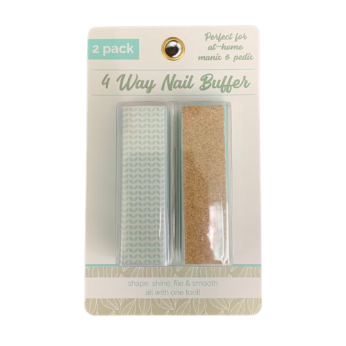 4 Way Nail Buffer Cork/Teal 2 pk