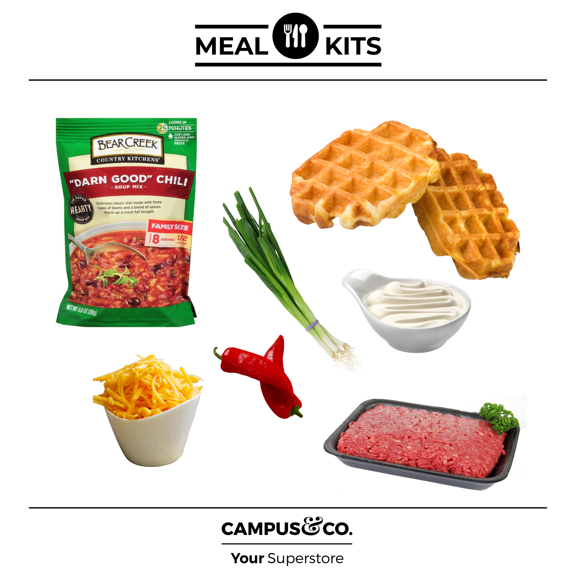 Chili & Cornbread Waffles Meal Kit - 6-8 Servings