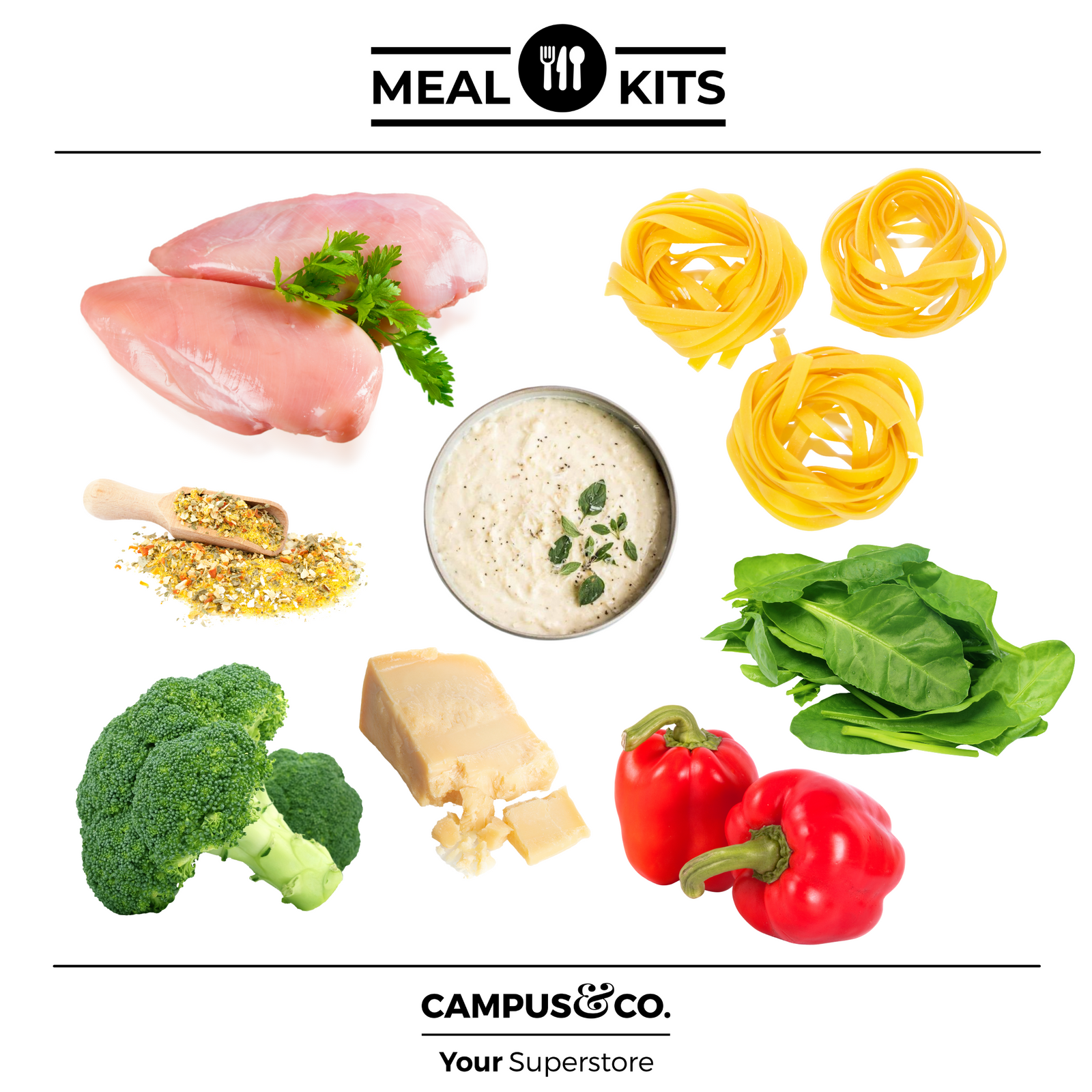 Tuscan Garlic Chicken Fettuccine Meal Kit  4-6 Servings Meal Kit