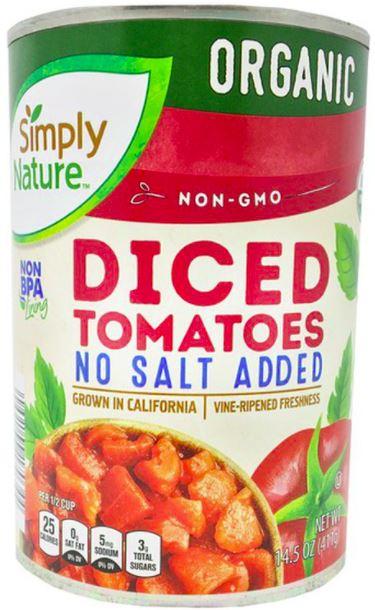 Simply Nature Organic Diced Tomatoes Sun-Ripened 14.1 oz