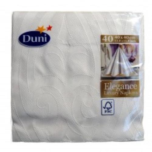 Napkin Duni Large Plain White 40 pk