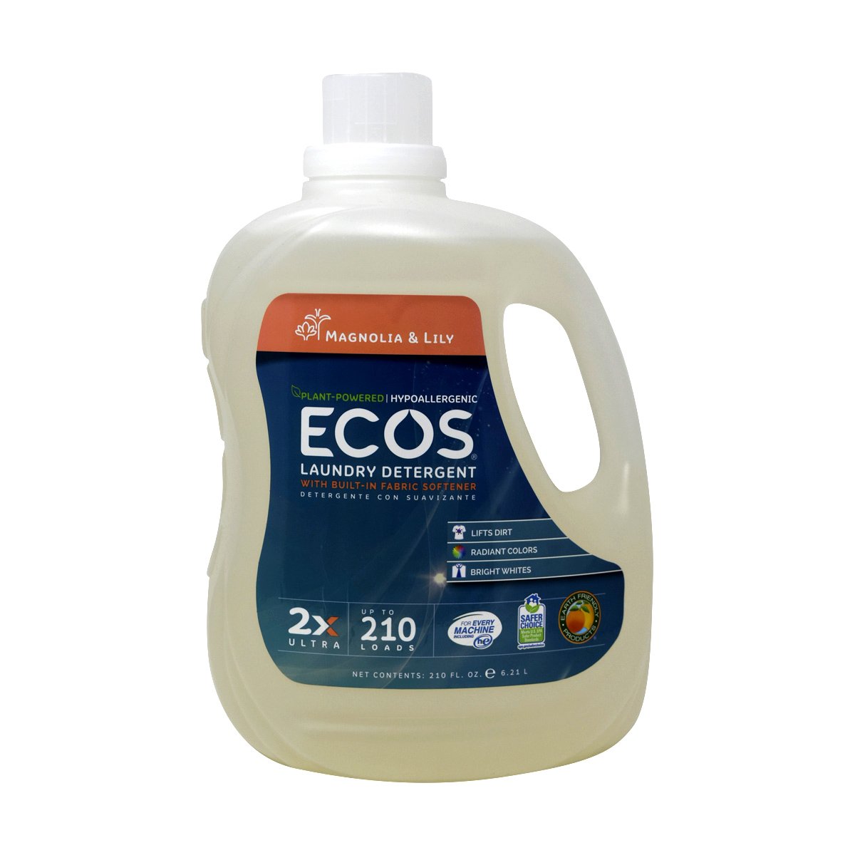 Hypoallergenic Ecos Laundry Detergent Magnolia & Lily with Built in Fabric Softener