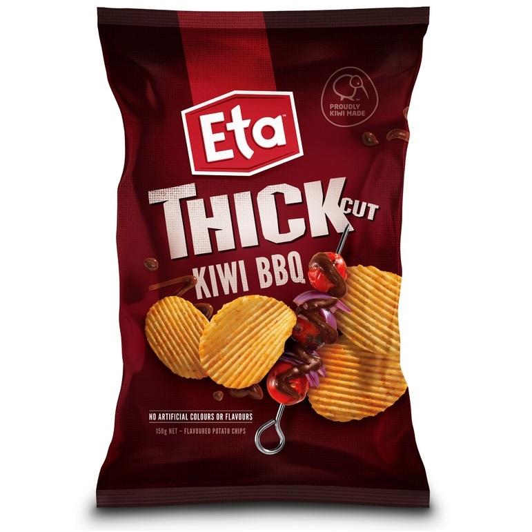 Eta Thick Cut Kiwi BBQ Potato Chips 150g