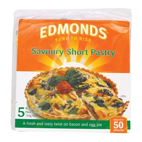 Edmonds Savoury Short Pastry 5/Sheets 750g