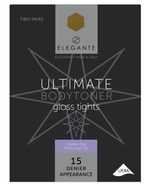 Elegante Ultimate Bodytoner Gloss Bronze Glow Reinforced Toe Tights