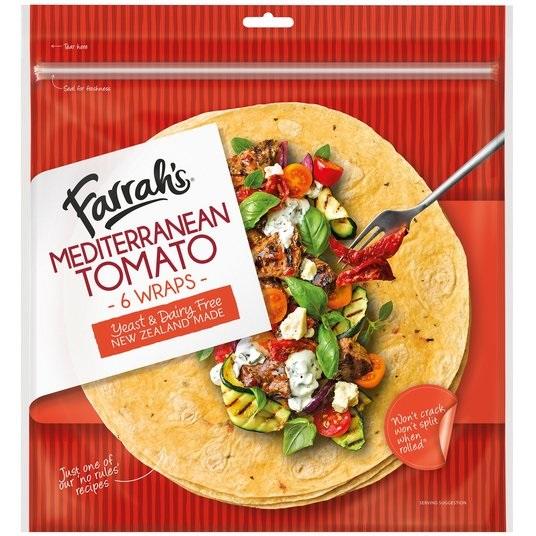 Farrah's Wraps Mediterranean Tomato 6pk